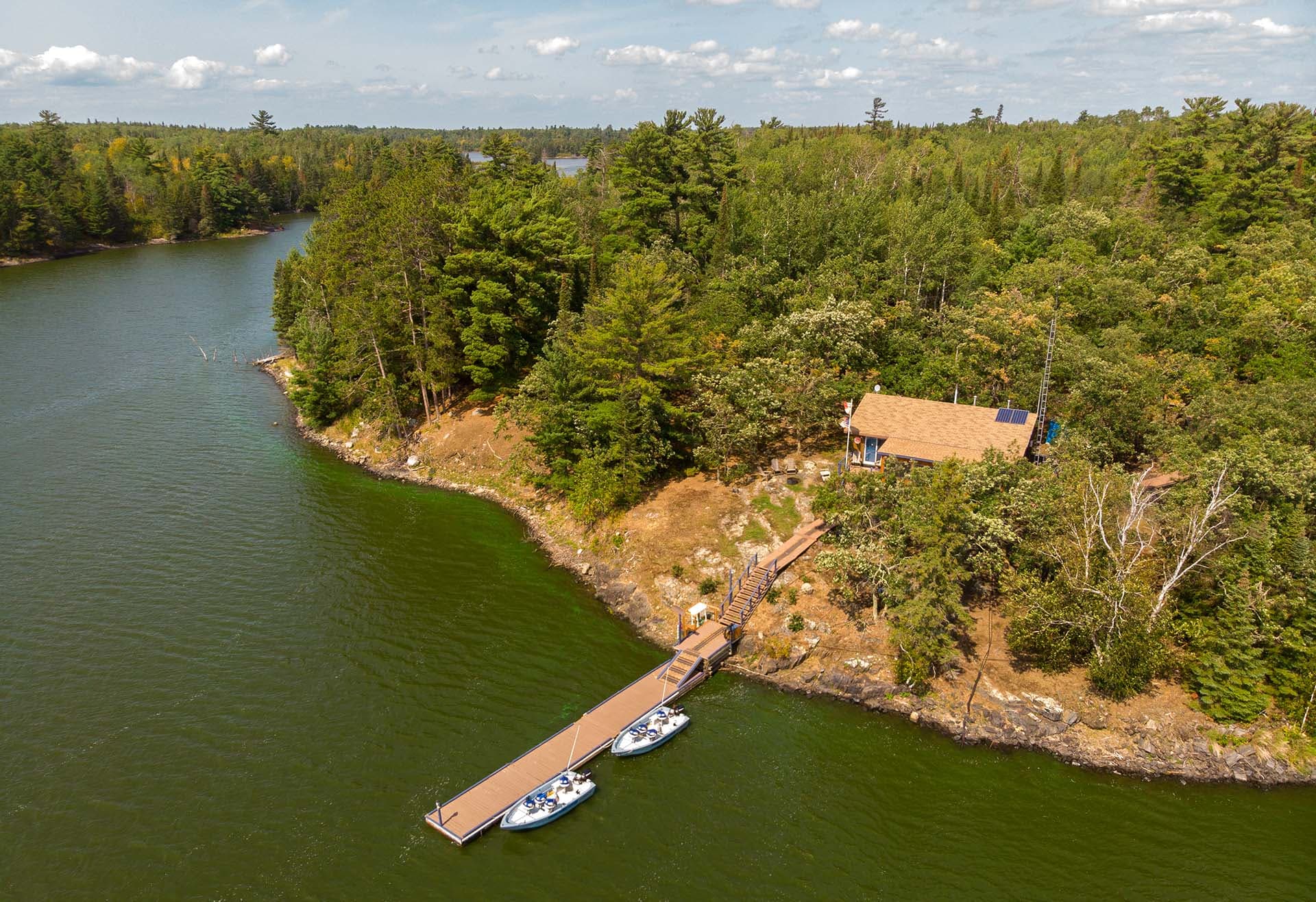 French Portage Totem Resort Drone View