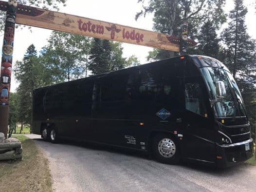 Black bus totem lodge